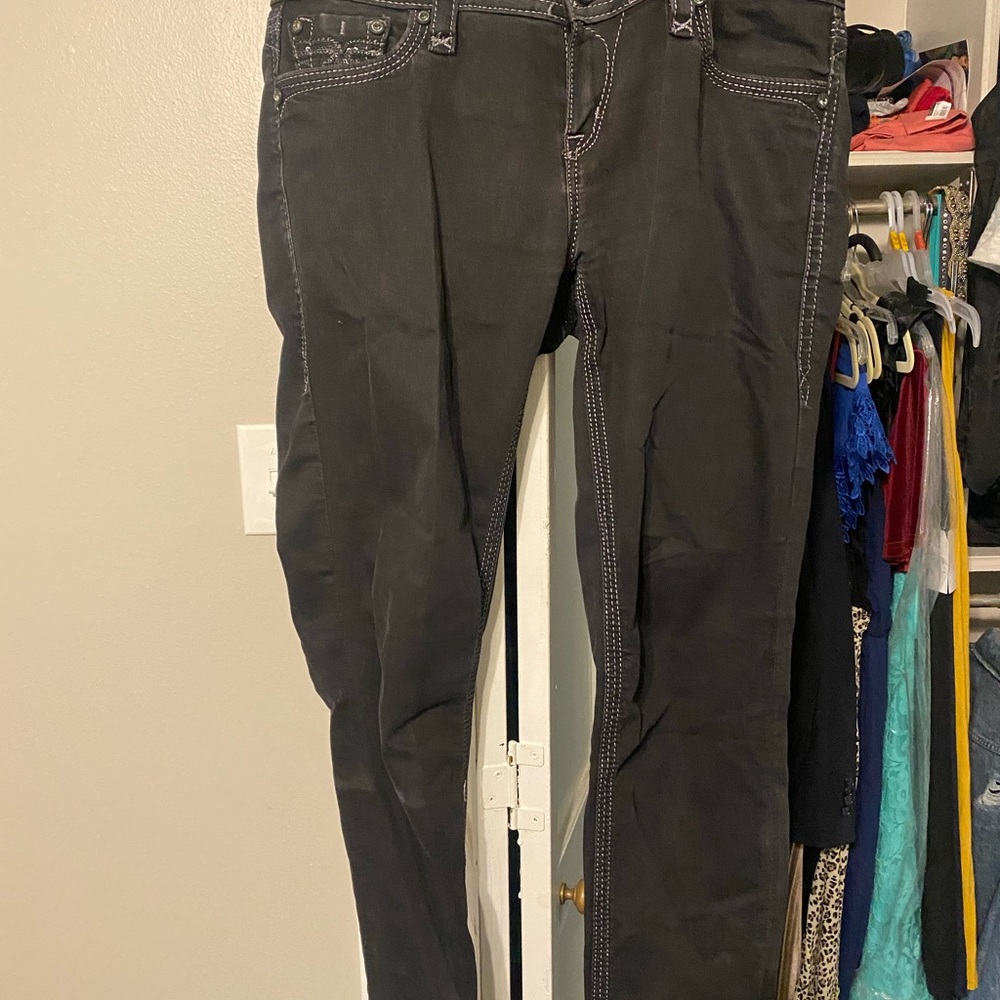 Rock Revival Size 29 Skinny Jeans. Distressed black color.